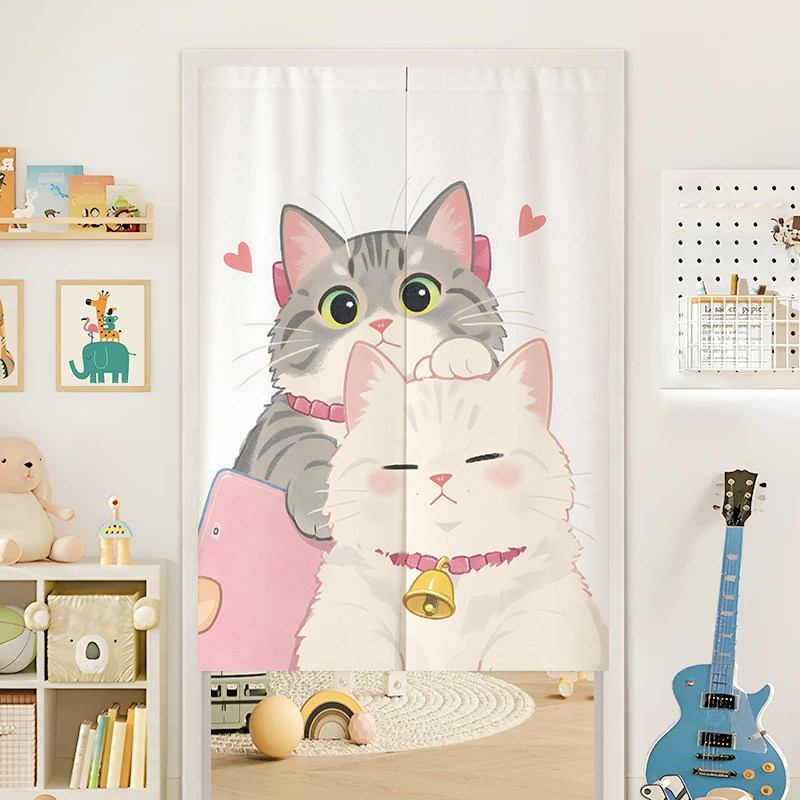 VIKAMA Couple Cats Noren Door  - Noren Curtain Doorway recension och pris
