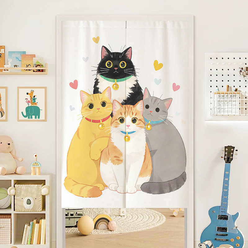 VIKAMA Couple Cats Noren Door  - Noren Curtain Doorway recension och pris