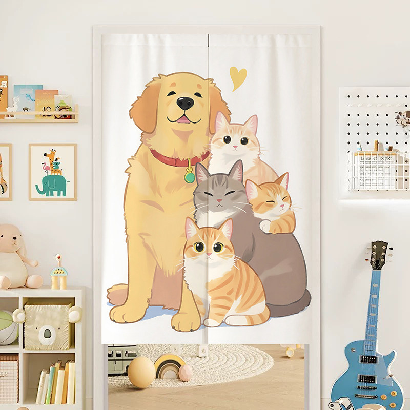 VIKAMA Couple Cats Noren Door  - Noren Curtain Doorway recension och pris