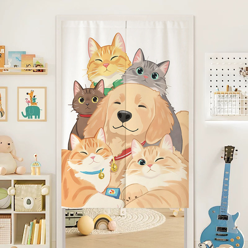 VIKAMA Couple Cats Noren Door  - Noren Curtain Doorway recension och pris