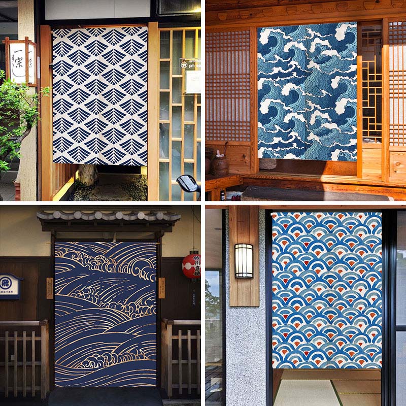 Waves Texture Japanese Noren D - Noren Curtain Doorway recension och pris
