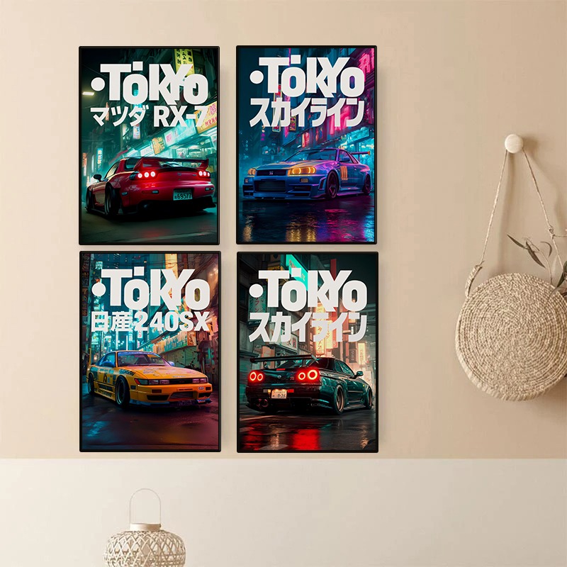 Vintage Tokyo JDM Car Poster N - Japanese Car Lifestyle recension och pris