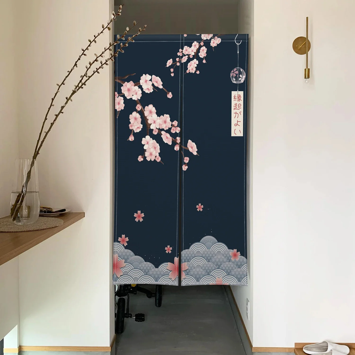 Cherry Blossom Door Curtain Ja - Noren Curtain Doorway recension och pris