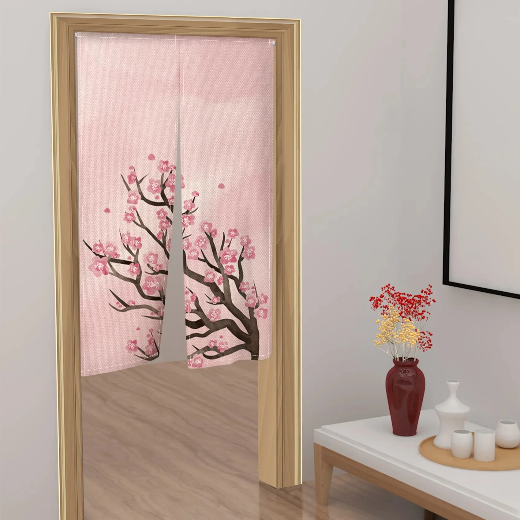 Cherry Blossom Door Curtain Ja - Noren Curtain Doorway recension och pris