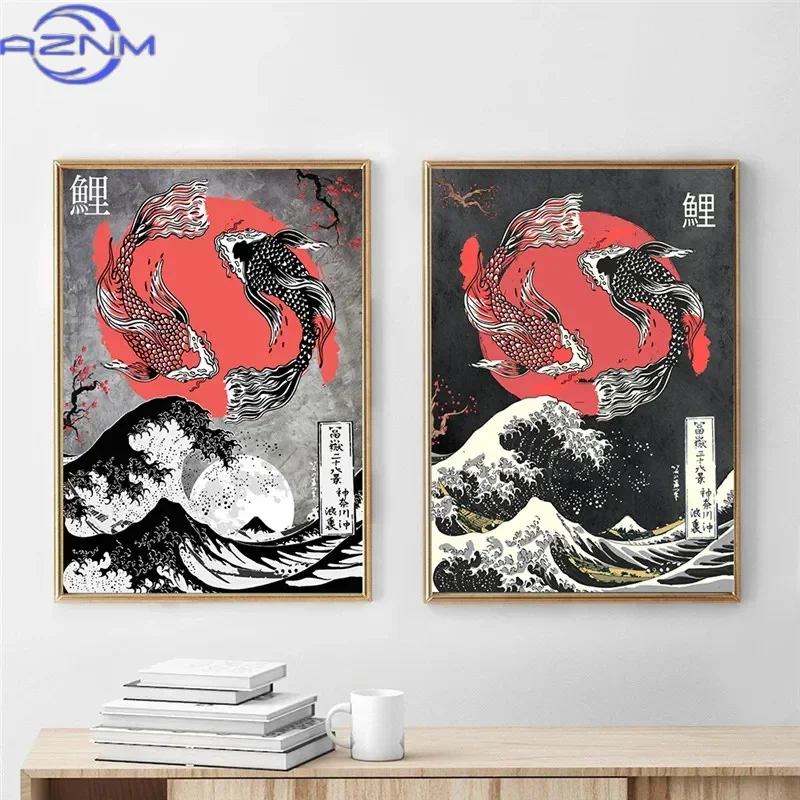 AZNM Canvas Painting Big Wavy  - Japanese Traditional Lifestyle recension och pris