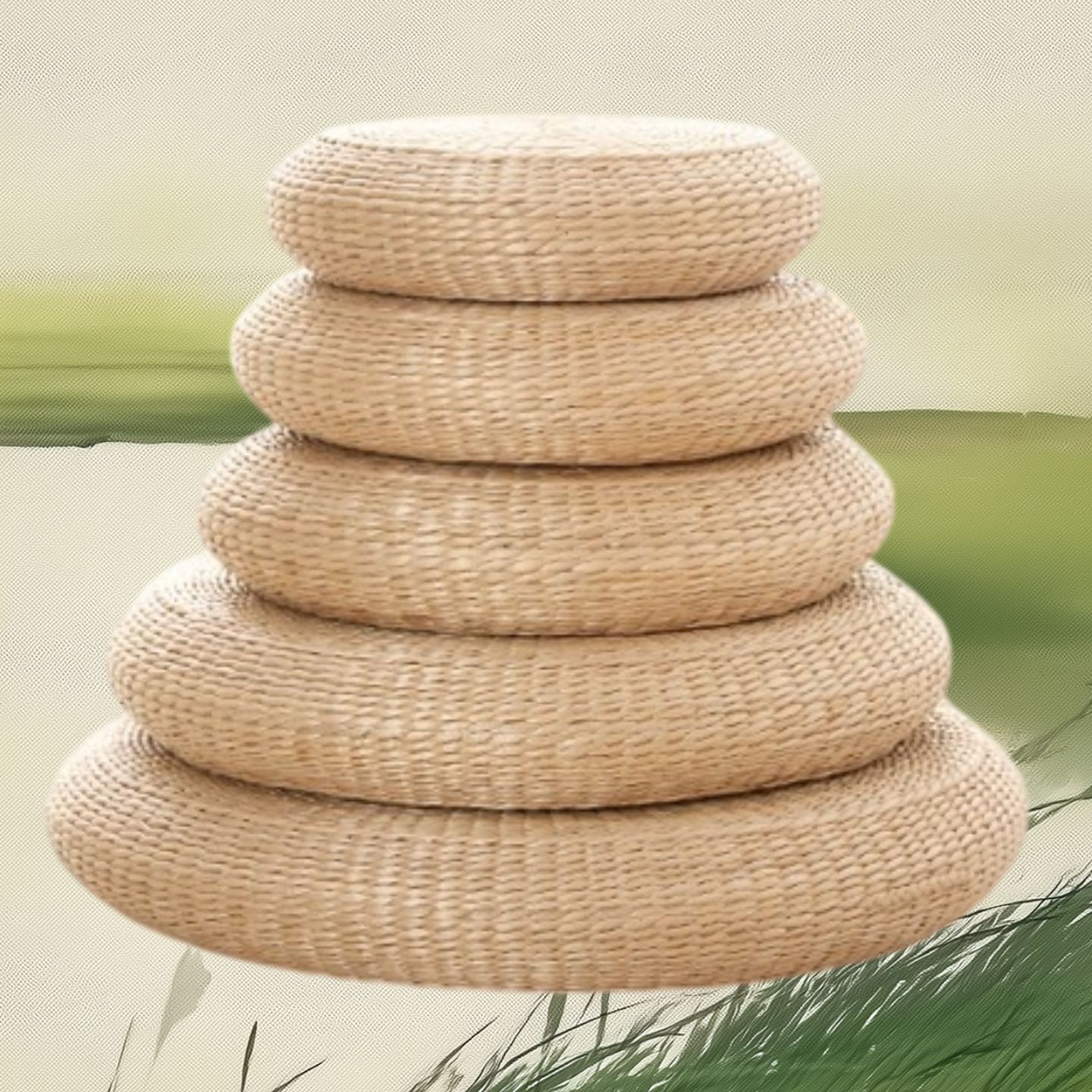 Hand-Woven Rush Straw Round Se - Tatami Mat Rush recension och pris