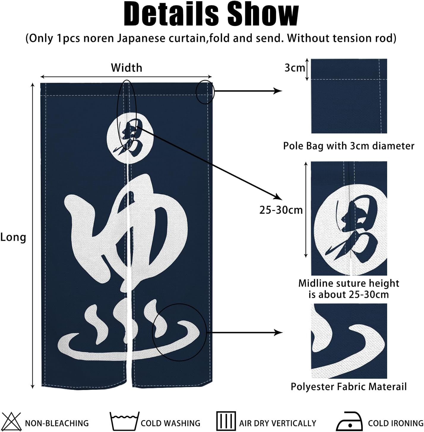 Long Japanese Noren Doorway Cu - Noren Curtain Doorway recension och pris