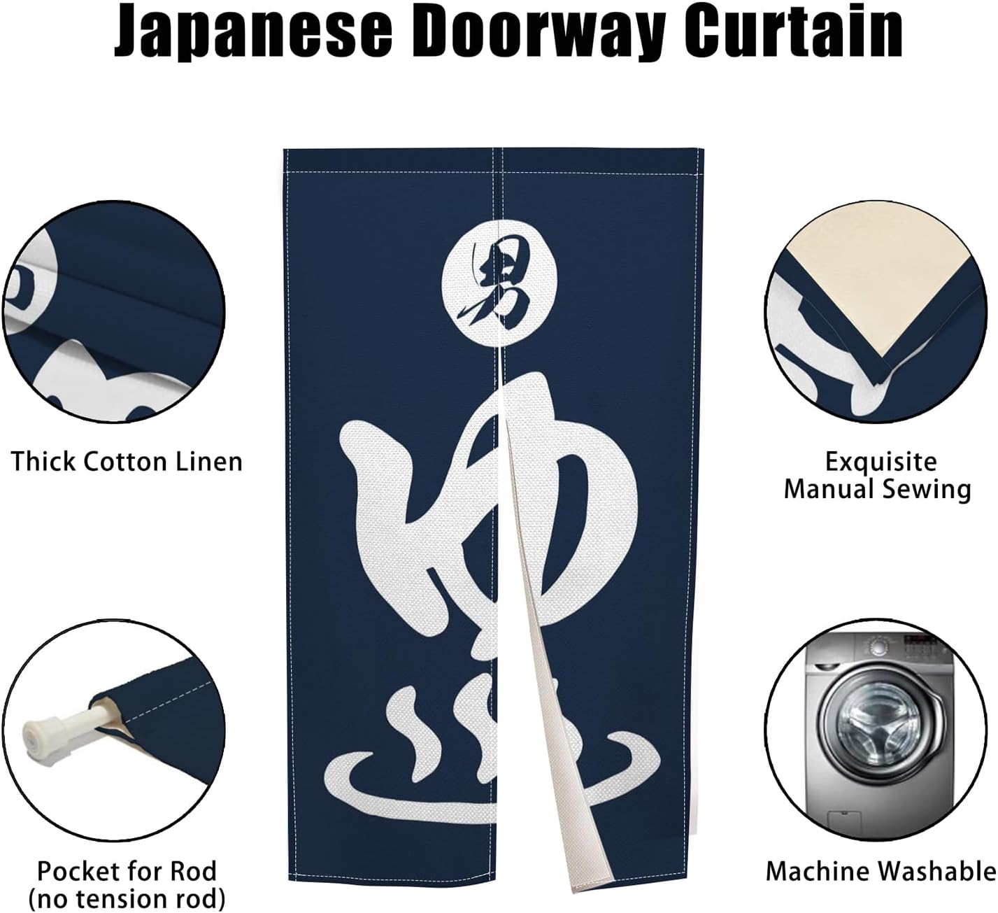 Long Japanese Noren Doorway Cu - Noren Curtain Doorway recension och pris